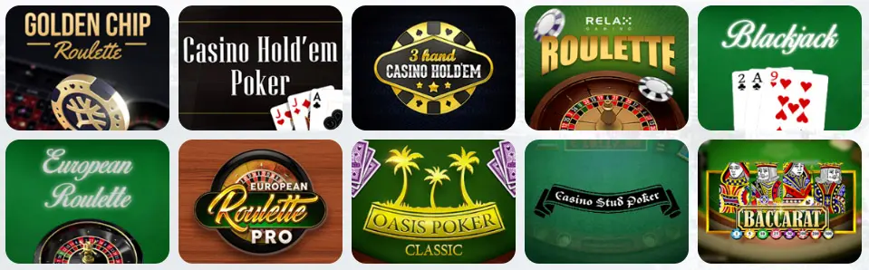 Jeux de table au FezBet Casino